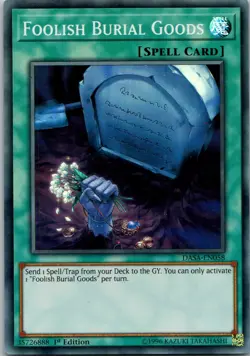 Yugioh Foolish Burial Goods DASA-EN058 1st Edition Super Rare NM - Image 1