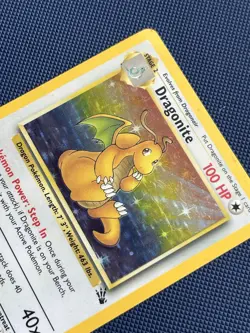 Dragonite 4/62 Pokemon Fossil Unlimited Holo Rare Card WOTC - LP-/MP+ - Image 2