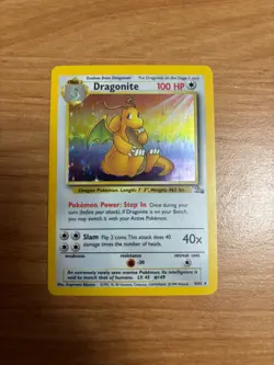 Pokemon TCG Dragonite Holo Rare Card 4/62 Fossil 1999 [LP] - Image 1