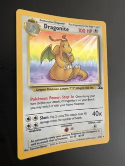 1999 Pokemon Fossil Set Dragonite 4/62 Holo Rare WOTC Vintage LP Card - Image 3