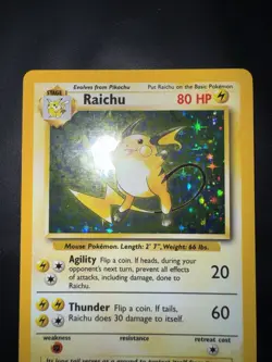 Pokemon Card english Raichu 14/102 Holo Base Set Wizards 1999 LP - Image 3