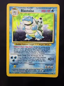 Pokemon Card english Blastoise 2/102 Holo Base Set Wizards 1999 MP - Image 1