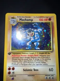 Pokemon Card english Machamp Holo 8/102 Base Set Wizards 1999 - Image 4