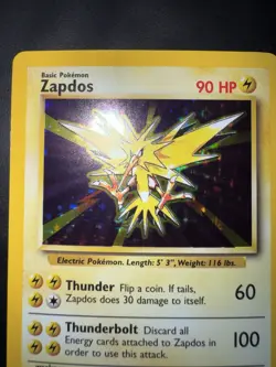 Pokemon Card english Zapdos Holo 16/102 Base Set Wizards 1999 EX/LP - Image 3
