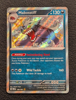 Mabosstiff 188/091 Shiny Rare SV: Paldean Fates Pokemon TCG - NM - Image 1