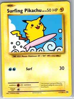 Surfing Pikachu 111/108 Non Holo XY - Evolutions - Pokemon Card - NM - Image 1