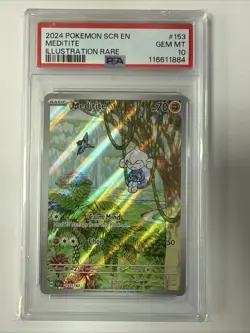 Pokemon TCG - Meditite - Stella Crown - 153/142 - Illustration Rare - PSA 10 GEM - Image 1