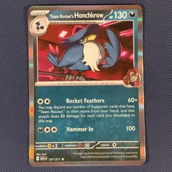 Team Rocket's Honchkrow 127/217 - AH - Rare Holo Pokemon Card - NM - Image 1