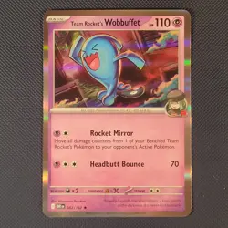 Team Rocket's Wobbuffet 082/182 - Destined Rivals - Rare Holo Pokemon Card - NM - Image 1