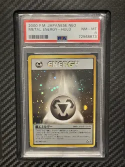 2000 PSA 8 Metal Energy Holo Pokemon TCG Japanese Neo Vintage - Image 1