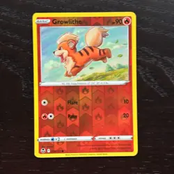 Growlithe 019/195 Pokemon Silver Tempest Sword & Shield Reverse Holo Common NM - Image 1