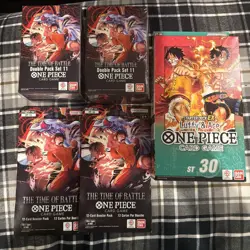One Piece op-16 Double Pack LOT set Factory Sealed Lot With 8 Sleeved Packs - Image 1