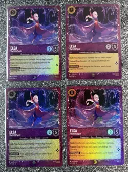 Disney Lorcana TCG Elsa - The Fifth Spirit Amethyst Promo Cards Foil - Set Of 4 - Image 1