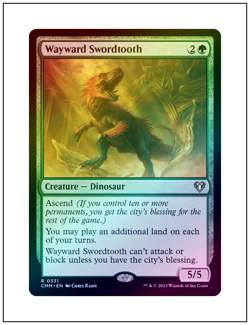 Wayward Swordtooth, Foil, Commander Masters, Magic the Gathering MTG NM - Image 1