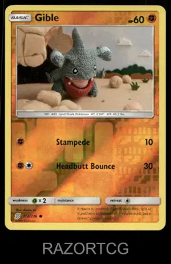GIBLE 112/236 C UNIFIED MINDS POKEMON REVERSE HOLO LP - Image 1