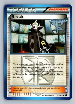 Ghetsis 101/116 Holo Rare Plasma Freeze Pokemon Holo Near Mint - Image 1