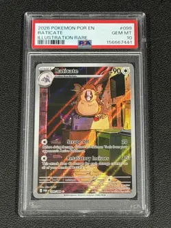 2026 POKEMON POR EN-PERFECT ORDER ILLUSTRATION RARE #099 RATICATE PSA 10 - Image 1