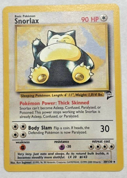 1999 Pokemon Base Set 2 Snorlax 30/130 Non-Holo Unlimited WOTC NM Nice Copy - Image 1