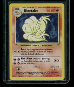 Ninetales 12/102 Holo Holo Rare Base Set Unlimited Pokemon Holo Lightly Played - Image 1