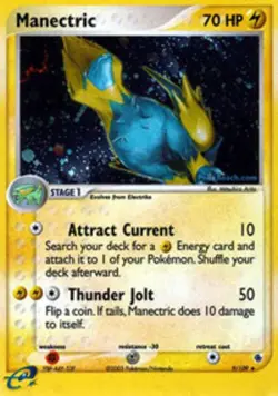 Heavily Played Manectric - 9/109 - Holo Rare Pokemon Ruby & Sapphire - Image 1