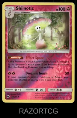 SHIINOTIC 148/214 UC LOST THUNDER POKEMON REVERSE HOLO NM/M - Image 1