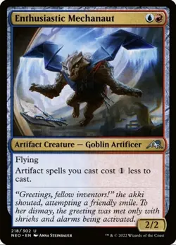 X 1 Enthusiastic Mechanaut NM Neon Dynasty 218 MTG Magic The Gathering - Image 1