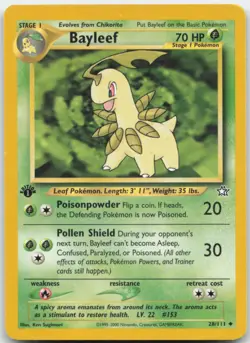 Bayleef 28/111 Neo Genesis Pokemon Card LP - Image 1