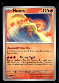 2023 Pokemon Scarlet & Violet - 151 Non Holo (Deck Exclusive)-, Moltres #146/165 - Image 1