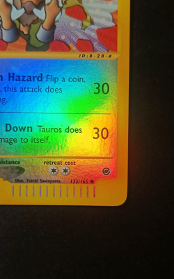 Pokemon Tauros 133/165 Expedition - Reverse Holo Common ENG EXC/NM WOTC - Image 5