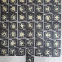 Pokemon 24k Gold Plated Stickers -Full 50 Set with Mewtwo & Mew Included - Image 1