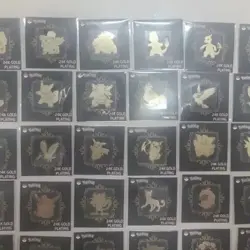 Pokemon 24k Gold Plated Stickers -Full 50 Set with Mewtwo & Mew Included - Image 2