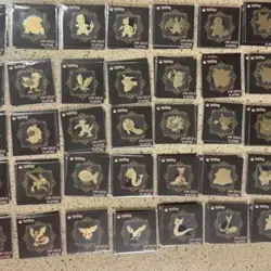 Pokemon 24k Gold Plated Stickers -Full 50 Set with Mewtwo & Mew Included - Image 3