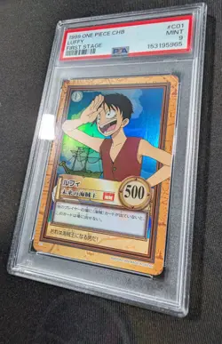 1999 One Piece CHB Japanese Holo Luffy C01 PSA 9 MINT First Stage - Image 2
