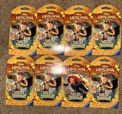 Disney Lorcana: Wilds Unknown Sleeved Booster Pack 8x Sealed! New! In hand! - Image 1