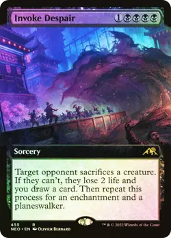 Invoke Despair Foil Extended Art Kamigawa Neon Dynasty NM MTG - Image 1