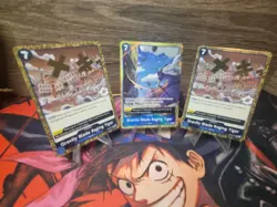 Prb02 OP06-058 English Gravity tiger blade Alt Art Navy Trio Playset x3 cards! - Image 1