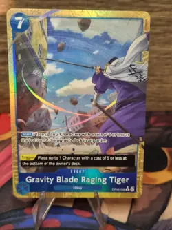 Prb02 OP06-058 English Gravity tiger blade Alt Art Navy Trio Playset x3 cards! - Image 2