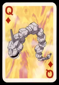 1999 Nintendo Bicycle Playing Cards Mini Blue Onix English #QUEEN Vintage - Image 1