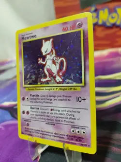 Pokemon Mewtwo TCG Base Set Holo Unlimited Rare Card 10/102 MP Condition WOTC - Image 2