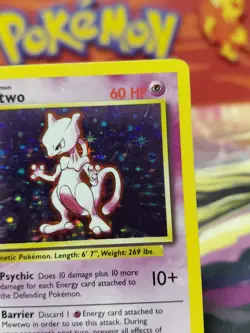 Pokemon Mewtwo TCG Base Set Holo Unlimited Rare Card 10/102 MP Condition WOTC - Image 4