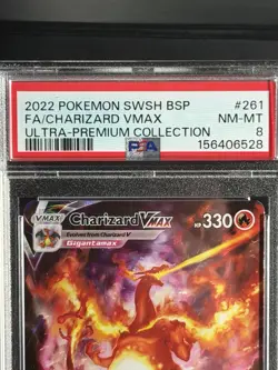 2022 POKEMON SWSH BLACK STAR PROMO #261 FULL ART/CHARIZARD VMAX PSA 8 - Image 2