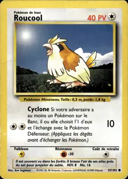 Pidgey (Roucool) - French WOTC Base Set 57/102 - MP - Pokemon - Image 1