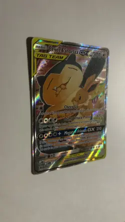 Pokemon Eevee & Snorlax GX Team Up TCG SM169 Holo Black Star - Image 3