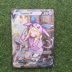 Lillie Espeon V Pokemon Waifu Goddess Story Waifu Card Girl Holo Custom - Image 2
