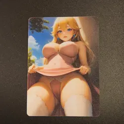 Princess Peach Mario Anime Waifu Girl Doujin Lewd Goddess Story Holo Art Card - Image 2