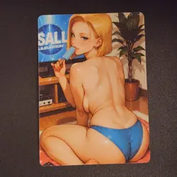 Android 18 Dragon Ball Anime Waifu Girl Doujin Lewd Goddess Story Holo Art Card - Image 3
