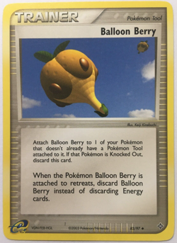 POKEMON BALLOON BERRY 82/97 EX DRAGON UNCOMMON NEAR MINT - Image 1