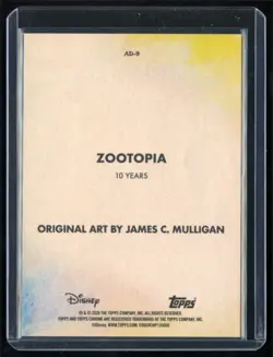 2026 Topps Chrome Disney Zootopia #AD-9 Art of Disney SSP - Image 2
