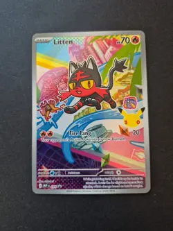 Pokemon 1st Partner 30th Anniversary Gen 7 Set (Rowlet, Kitten, Popplio) NM - Image 3