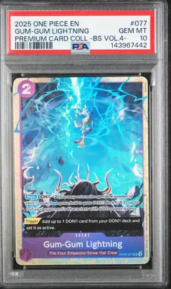 Gum-Gum Lightning PSA 10 2025 One Piece Premium Best Selection Vol.4 #077 - Image 1